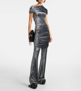 Rick Owens Lola draped velvet minidress