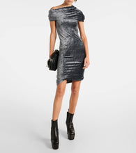 Rick Owens Lola draped velvet minidress