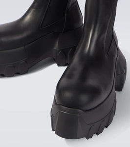 Rick Owens Mega Tractor leather biker boots