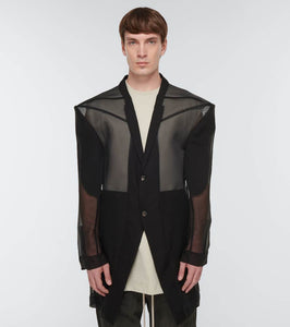 Rick Owens Mesh-trimmed jacket