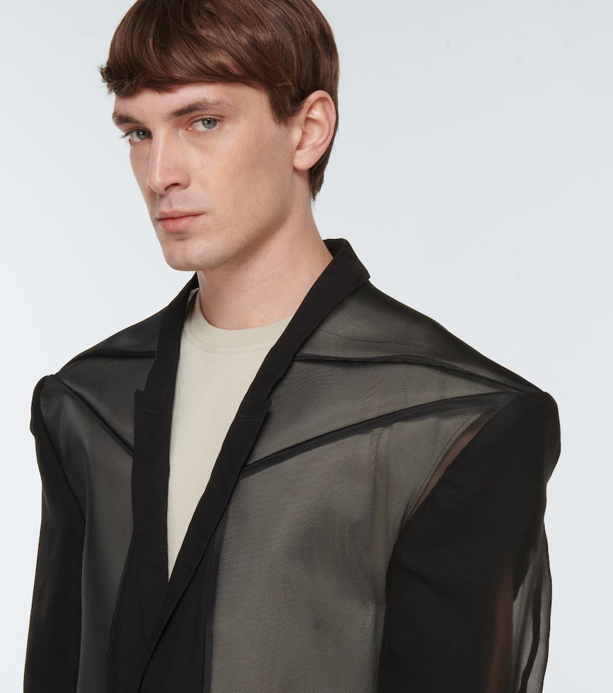 Rick Owens Mesh-trimmed jacket