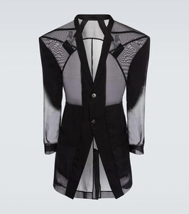 Rick Owens Mesh-trimmed jacket