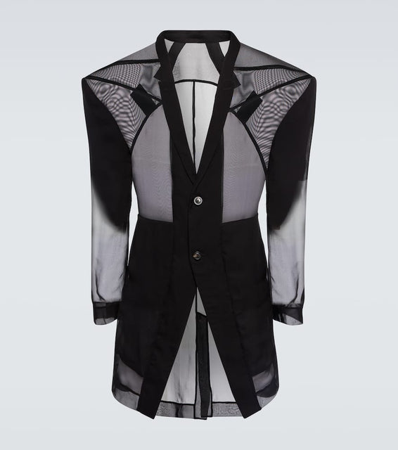 Rick Owens Mesh-trimmed jacket