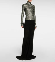 Rick Owens Metallic leather and cotton jacket