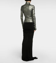 Rick Owens Metallic leather and cotton jacket