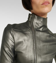 Rick Owens Metallic leather and cotton jacket
