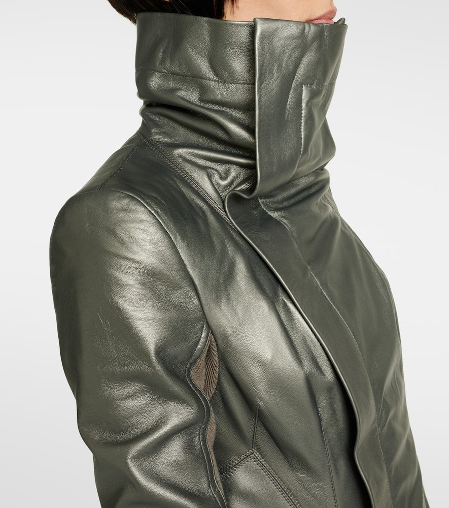 Rick Owens Metallic leather biker jacket