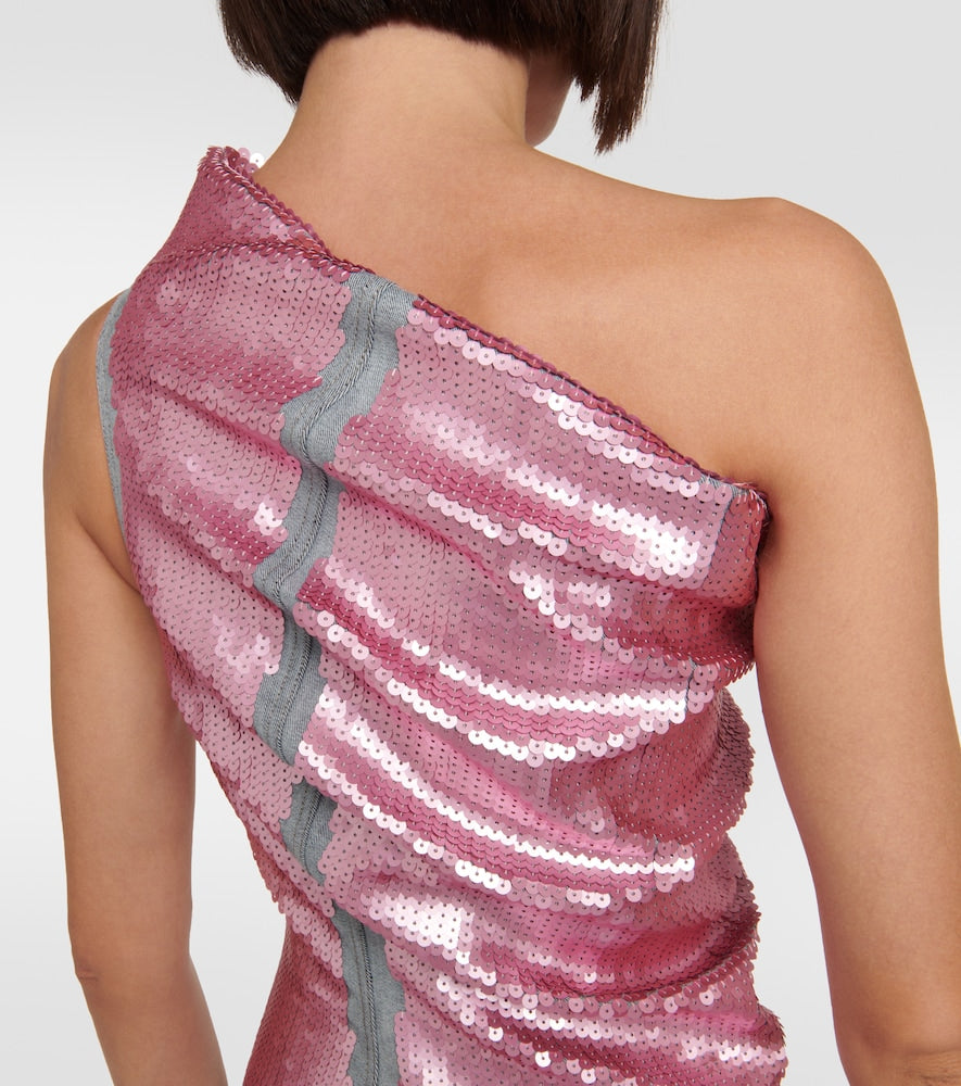 Rick Owens One-shoulder sequined gown