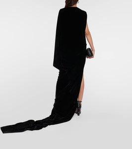 Rick Owens One-shoulder velvet gown