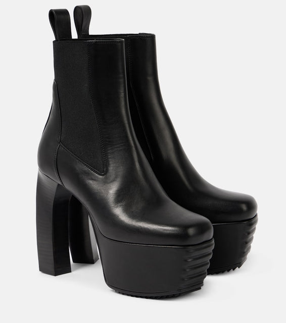 Rick Owens Porterville Beatle Banana leather ankle boots