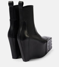 Rick Owens Porterville leather wedge chelsea boots