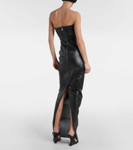 Rick Owens Prong cutout coated denim gown