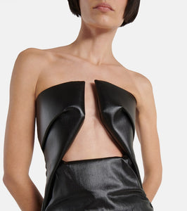 Rick Owens Prong cutout coated denim gown
