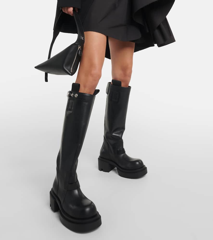 Rick Owens Pull On leather knee-high boots