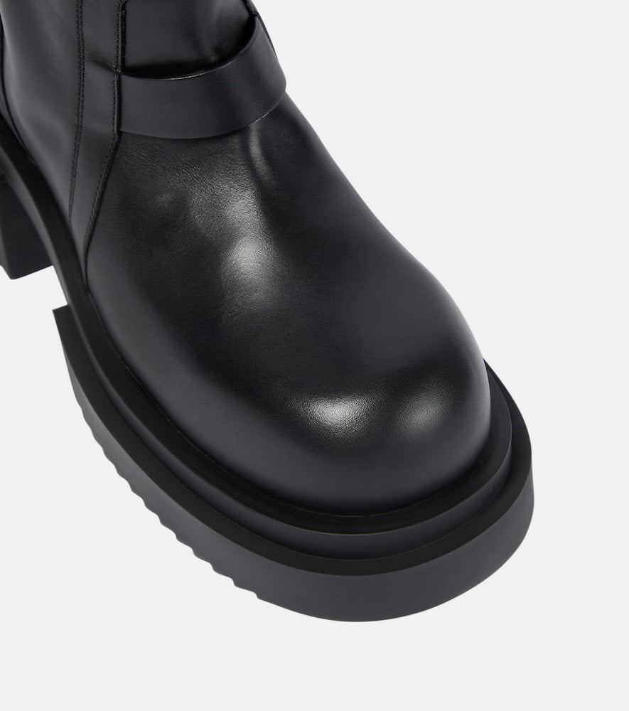 Rick Owens Pull On leather knee-high boots