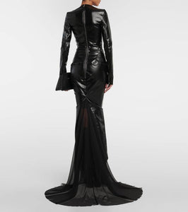 Rick Owens Ruched coated cotton gown