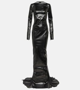 Rick Owens Ruched coated cotton gown