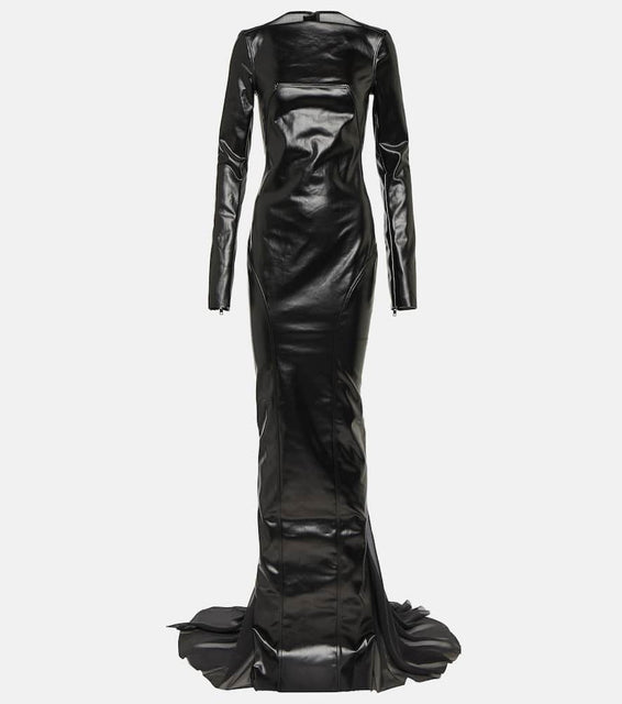 Rick Owens Ruched coated cotton gown