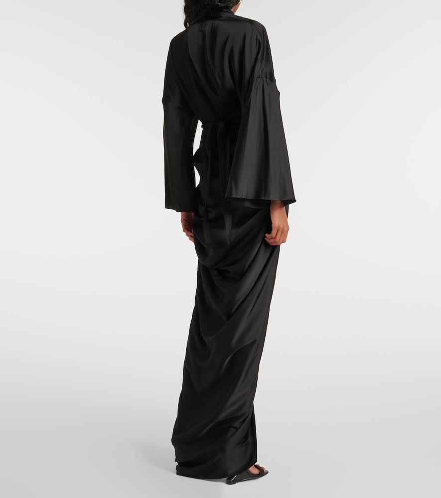 Rick Owens Satin wrap gown