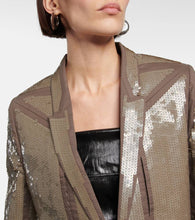 Rick Owens Sequined single-breasted cotton blazer