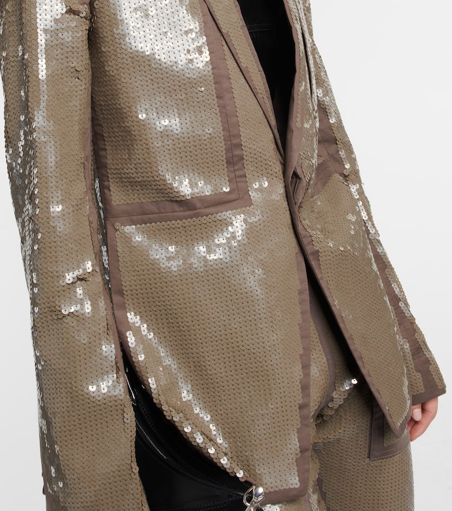 Rick Owens Sequined single-breasted cotton blazer