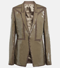 Rick Owens Sequined single-breasted cotton blazer