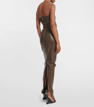Rick Owens Strapless coated denim gown