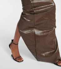 Rick Owens Strapless coated denim gown
