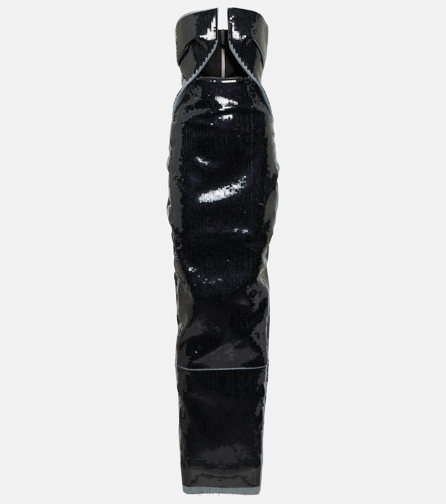 Rick Owens Strapless sequined gown. Rick Owens 无肩带亮片礼服