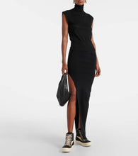 Rick Owens Suede-trimmed denim high-top sneakers