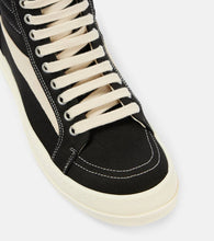 Rick Owens Suede-trimmed denim high-top sneakers