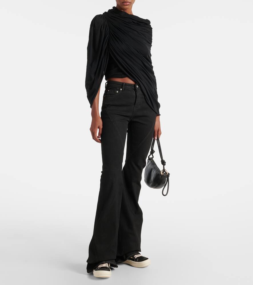Rick Owens Suede-trimmed denim sneakers