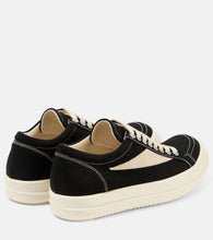 Rick Owens Suede-trimmed denim sneakers