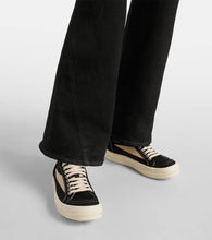 Rick Owens Suede-trimmed denim sneakers