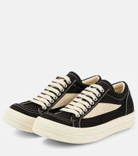 Rick Owens Suede-trimmed denim sneakers