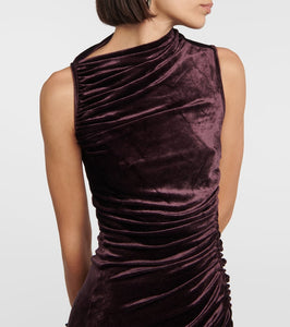 Rick Owens Svita gathered velvet maxi dress