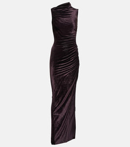 Rick Owens Svita gathered velvet maxi dress