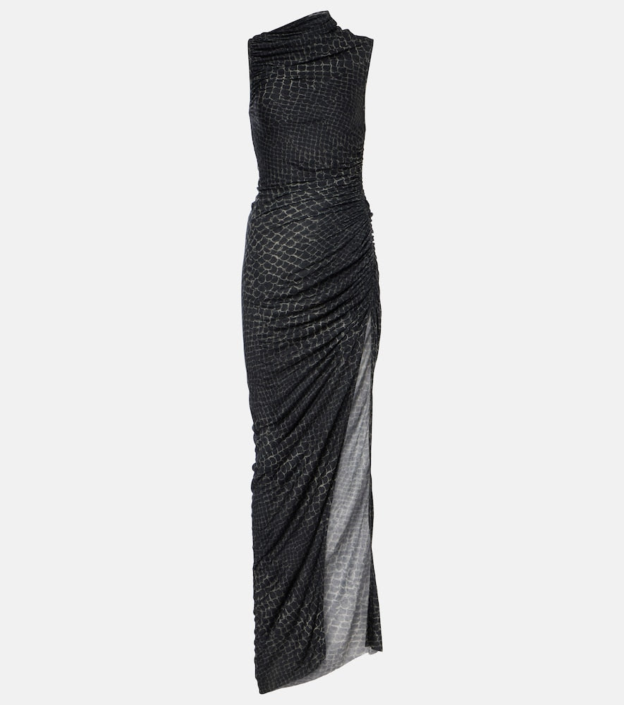 Rick Owens Svita printed ruched jersey gown. Rick Owens Svita 印花褶皱针织礼服