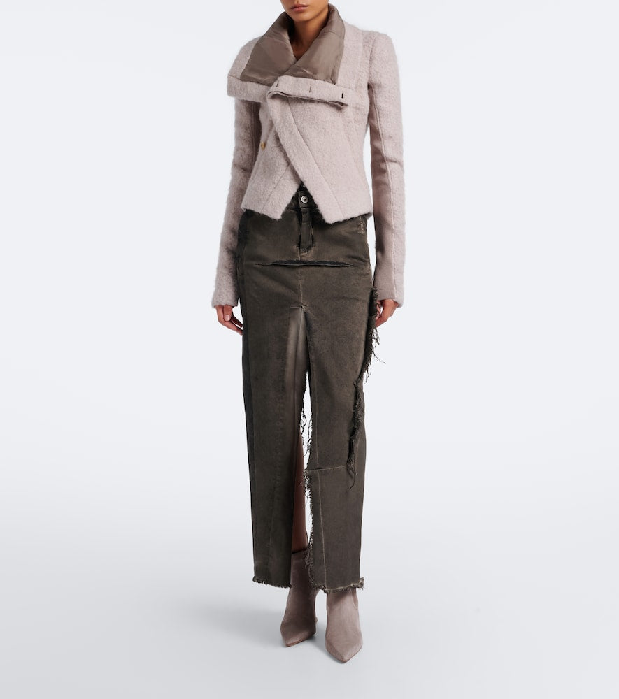 Rick Owens Cantilever suede wedge boots (Pink) - Mid Heels