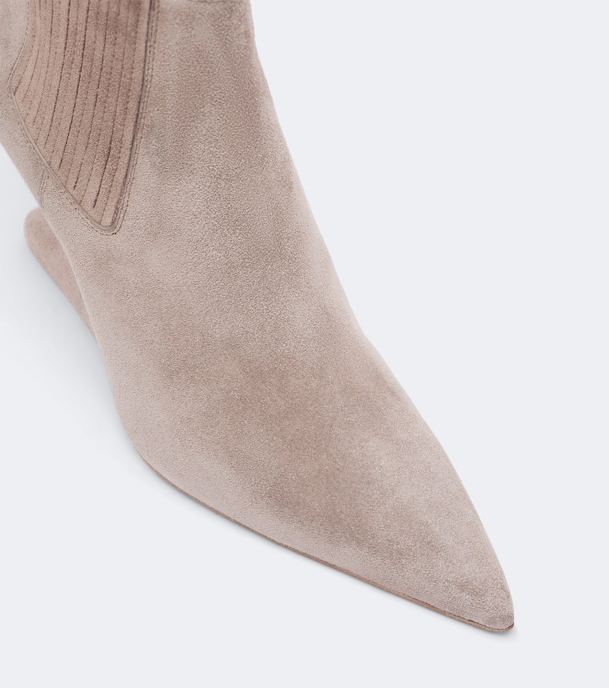 Rick Owens Cantilever suede wedge boots (Pink) - Mid Heels