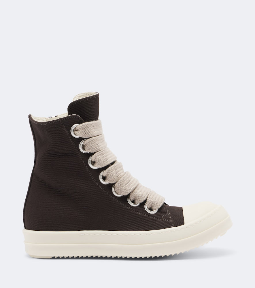 Rick Owens Jumbolace denim sneakers - Brown High Top Sneakers