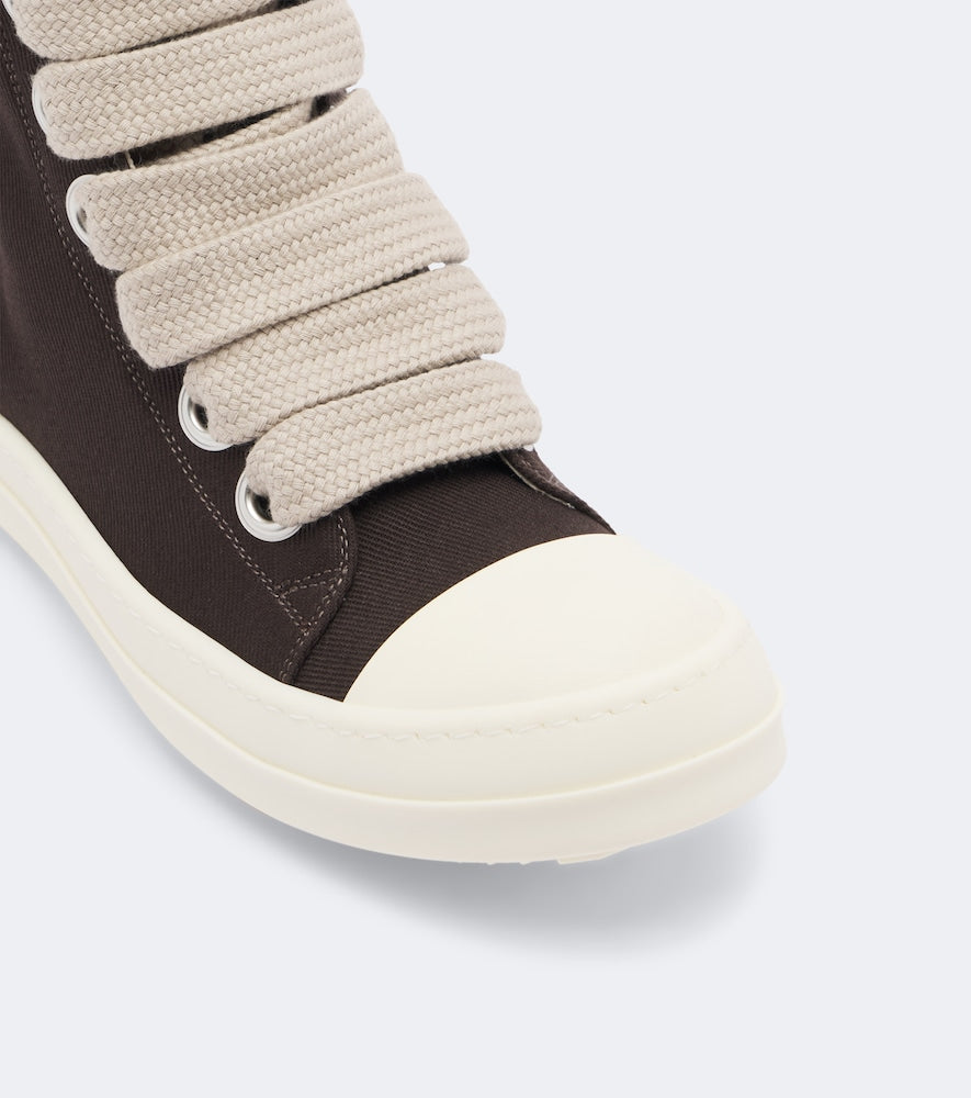 Rick Owens Jumbolace denim sneakers - Brown High Top Sneakers