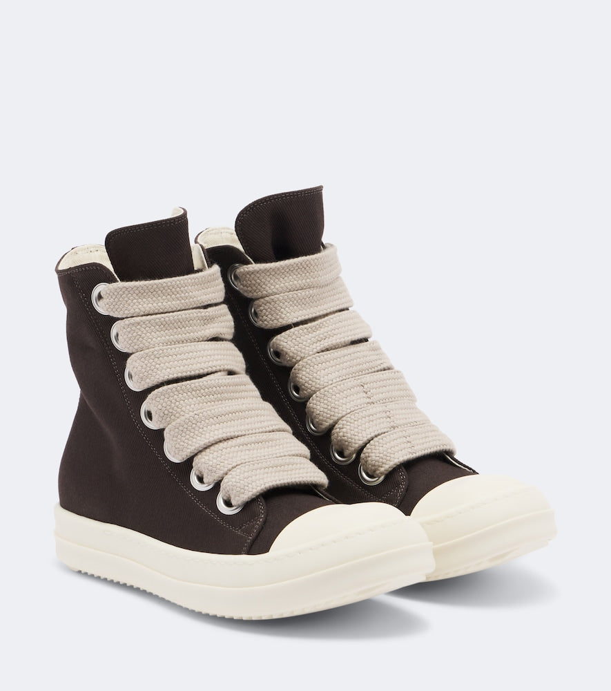 Rick Owens Jumbolace denim sneakers - Brown High Top Sneakers