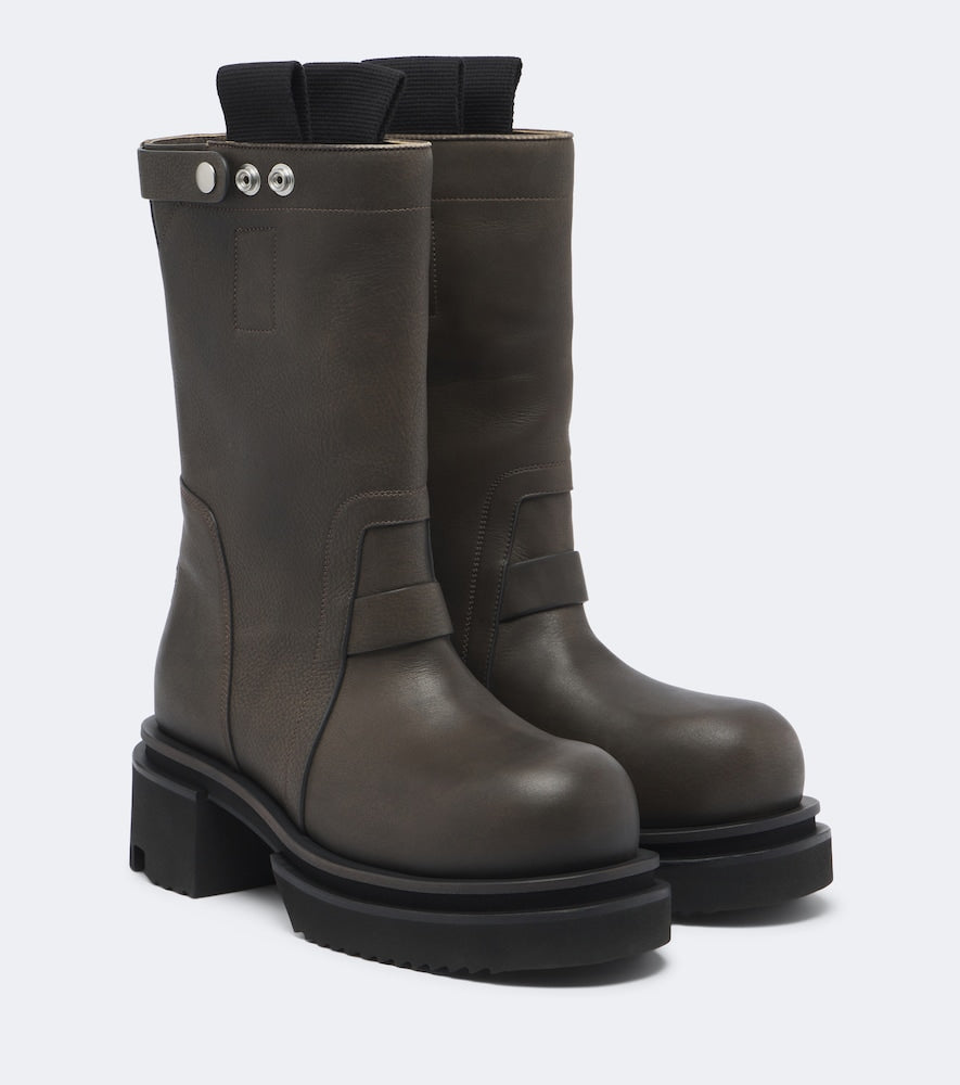 Rick Owens Leather mid-calf boots (Grey) - Flat Boots