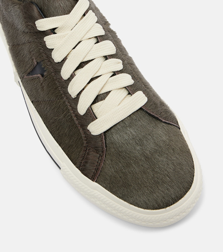 Rick Owens X Converse DRKSHDW One Star Pro Ox calf hair sneakers