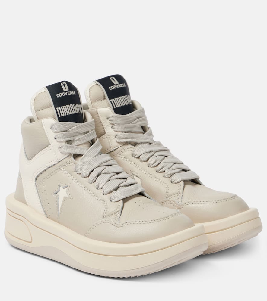 Rick Owens x Converse Turbowpn leather high-top sneakers