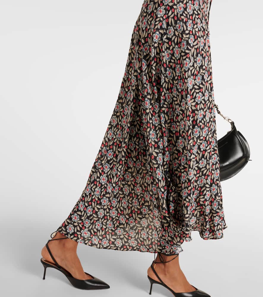Rixo Amina floral crêpe midi dress