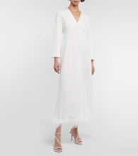 Rixo Bridal Mya feather-trimmed dress