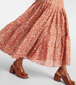 Rixo Brooke floral cotton and silk midi dress