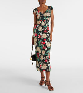 Rixo Carey floral cotton midi dress